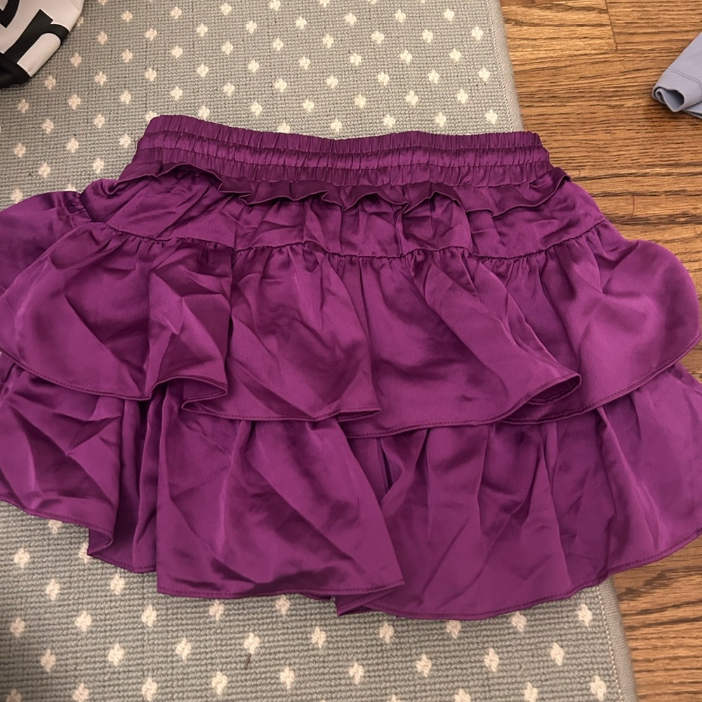 Chic Purple Ruffled Mini Skirt - Picture 3 of 3